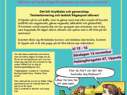 Affisch för lesbiskt knytkalas Uppsala